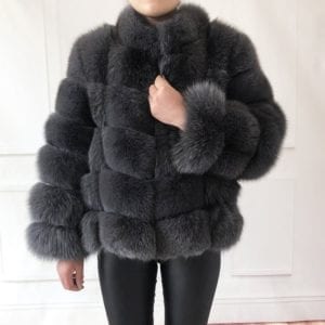 100 true fur coat Women s warm and stylish natural fox fur jacket vest Stand collar 6