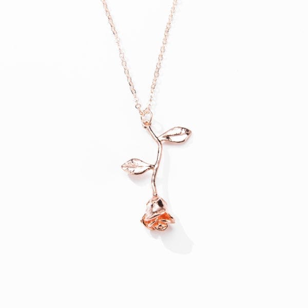 2019 Statement Alloy Rose Pendant Necklace 4 Color Women Jewelry Accessories Gold Chain Necklace for Women 4