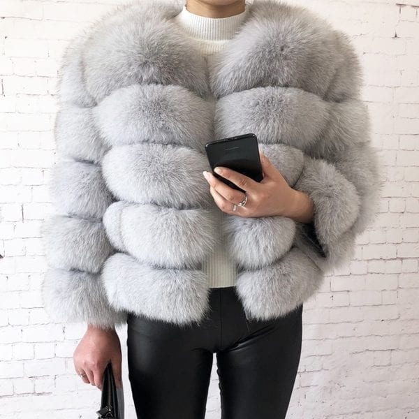 2019 new style real fur coat 100 natural fur jacket female winter warm leather fox fur 10