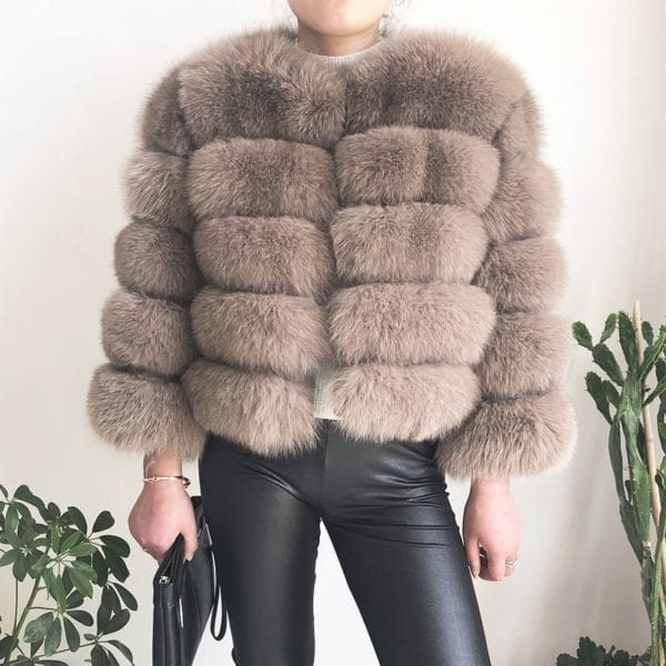 2019 new style real fur coat 100 natural fur jacket female winter warm leather fox fur 7