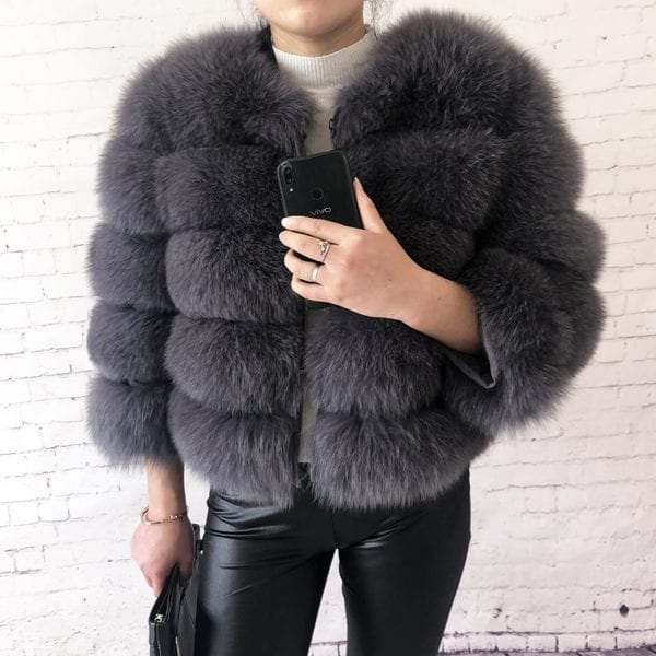 2019 new style real fur coat 100 natural fur jacket female winter warm leather fox fur 8