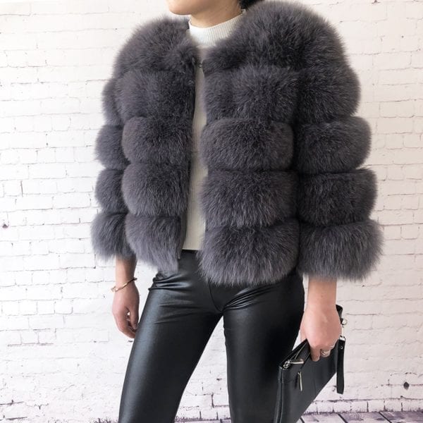 2019 new style real fur coat 100 natural fur jacket female winter warm leather fox fur 9