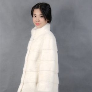 2019 winter woman fashion with a collar short white color natural mink fur