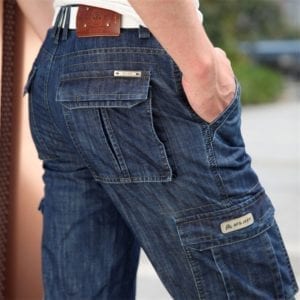 Cargo Jeans Men Big Size 29 40 42 Casual Military Multi pocket Jeans Male Clothes 2019