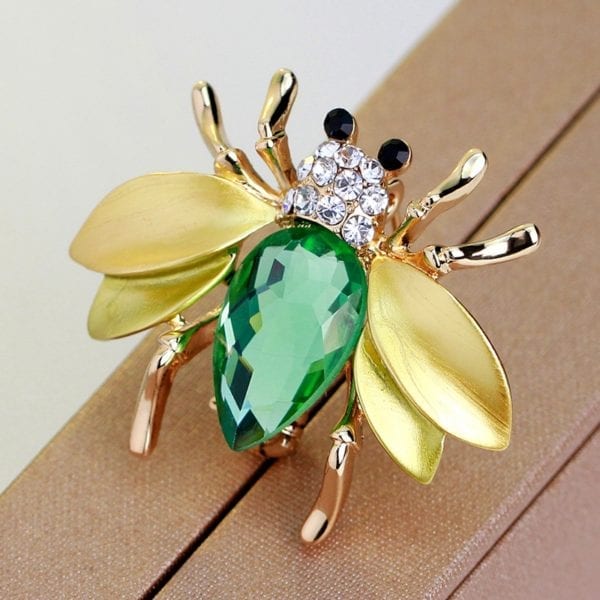 Cute Fashion Big Crystal Bee Animal Shiny Rhinestone Brooch Pins for Women Sweater Accessories Jewelry 1