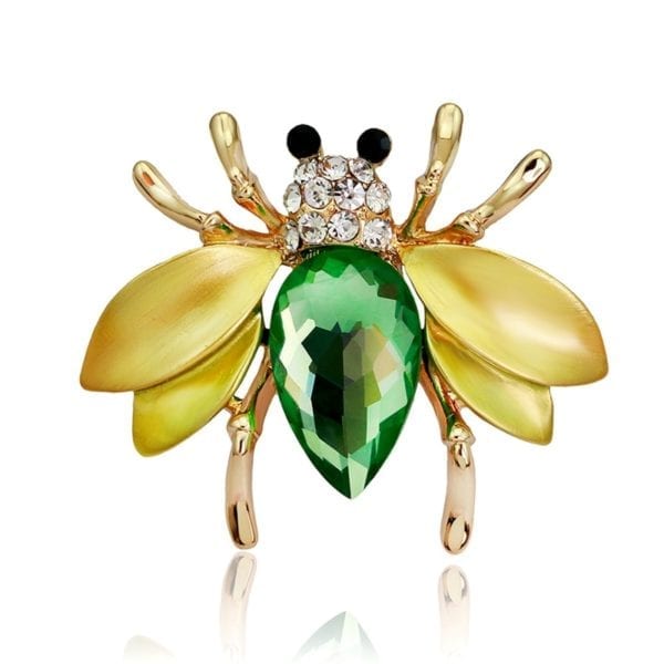 Cute Fashion Big Crystal Bee Animal Shiny Rhinestone Brooch Pins for Women Sweater Accessories Jewelry 2