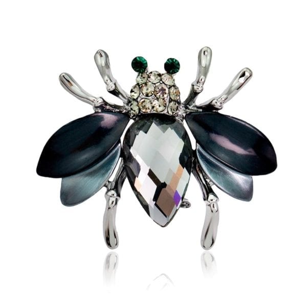 Cute Fashion Big Crystal Bee Animal Shiny Rhinestone Brooch Pins for Women Sweater Accessories Jewelry 4