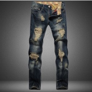 Hole Metrosexual Straight Destroyed Jeans Brand Slim Casual Ripped Jeans Homme Retro Men s Denim Trousers