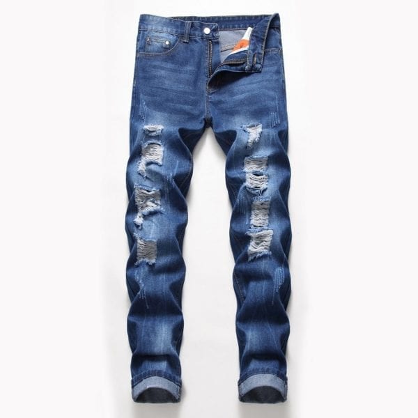 Hole Metrosexual Straight Destroyed Jeans Brand Slim Casual Ripped Jeans Homme Retro Men s Denim Trousers 4