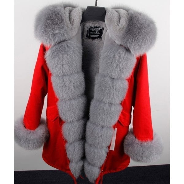 MAO MAO KONG Camouflage winter jacket women outwear thick parkas natural real fox fur collar coat 1