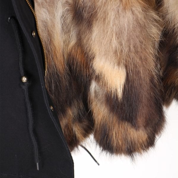 Natural fur lining parka Silver pu coat real fur coat winter jacket women natural raccoon fur 8