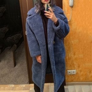 Real Fur Long Coat Winter Jacket Women 100 Wool Content Woven Fabric Thick Warm Loose Outerwear