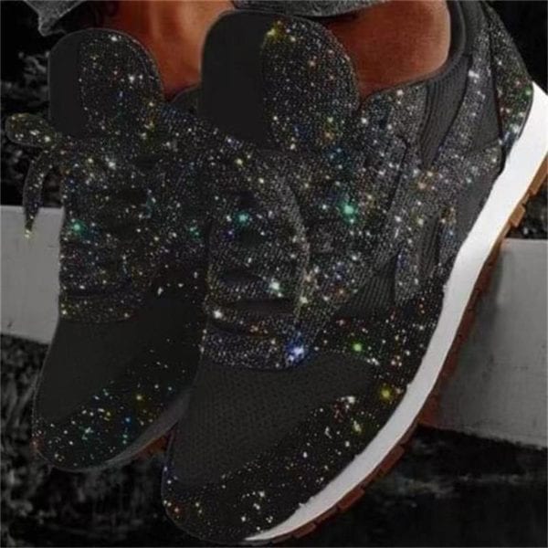 Women Bling Sneakers 2019 Autumn New Casual Flat Ladies Vulcanized Shoes Lace Up Outdoor Sport Running 2