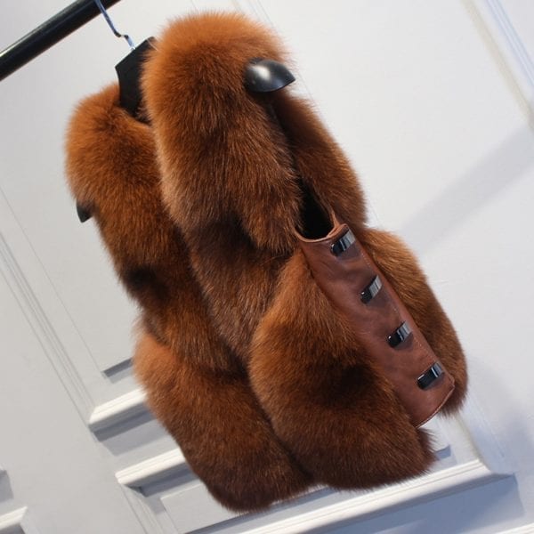 ZDFURS real fur fox fur coat design ladies winter really fox fur coat detachable real fur 6