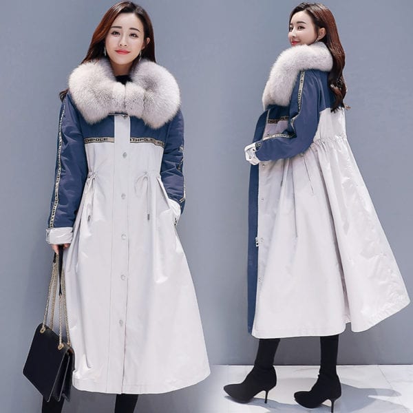 Autumn Winter Coat Women s Jacket 2019 New Long Cotton Clothes Large Fur Collar Hooded Warm 3