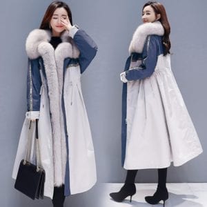 Autumn Winter Coat Women s Jacket 2019 New Long Cotton Clothes Large Fur Collar Hooded Warm