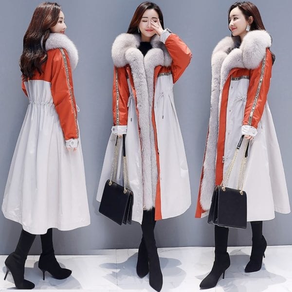 Autumn Winter Coat Women s Jacket 2019 New Long Cotton Clothes Large Fur Collar Hooded Warm 4