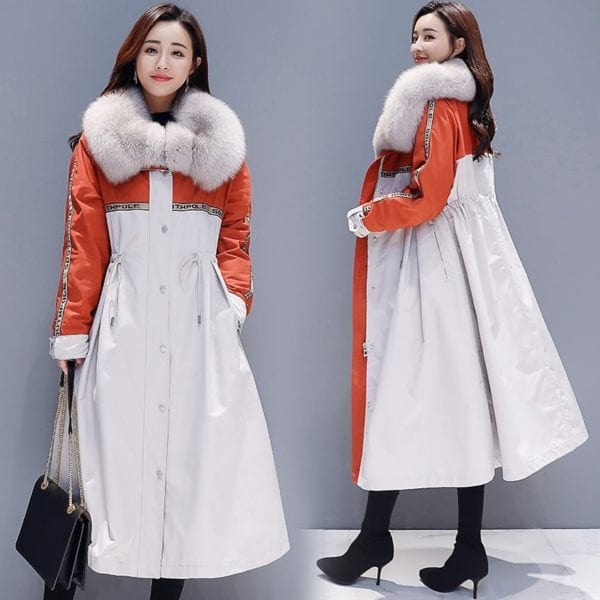Autumn Winter Coat Women s Jacket 2019 New Long Cotton Clothes Large Fur Collar Hooded Warm 5
