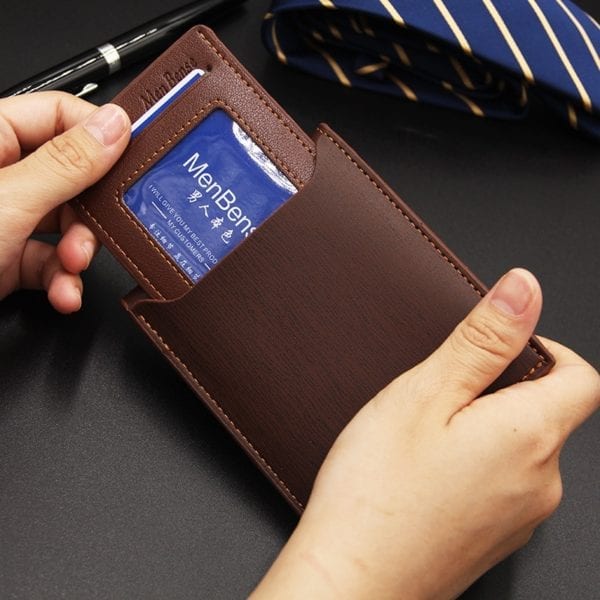Men Wallet Leather Card Holder Fashion New Card Purse Fashion Multifunction for Credit Cards Male Iron 3