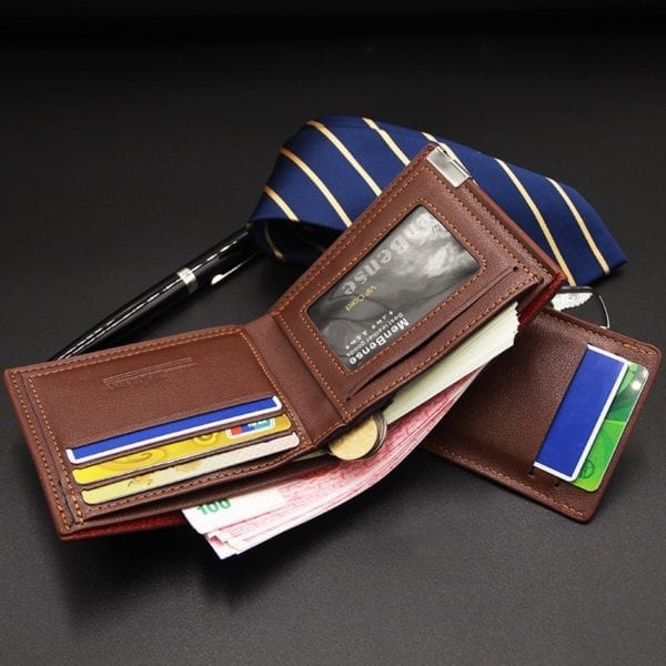Men Wallet Leather Card Holder Fashion New Card Purse Fashion Multifunction for Credit Cards Male Iron 4