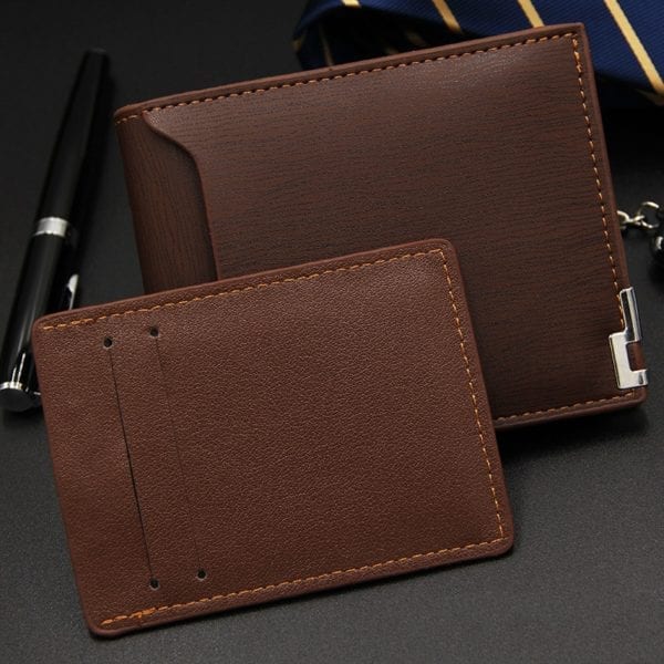 Men Wallet Leather Card Holder Fashion New Card Purse Fashion Multifunction for Credit Cards Male Iron 5