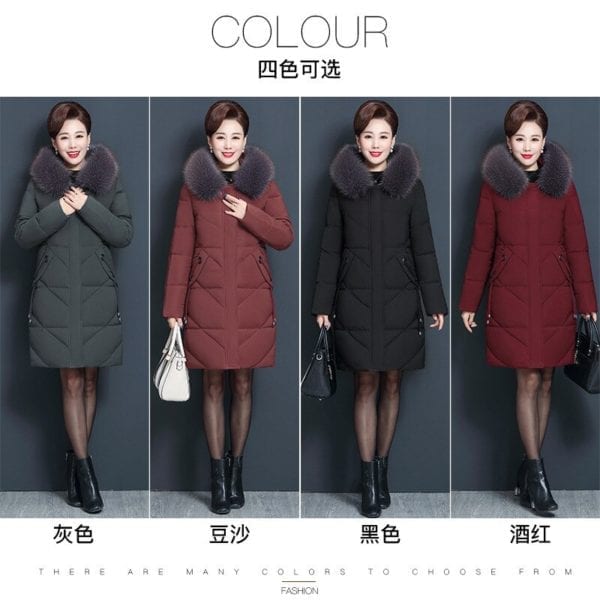 Ms winter coat high end new mother coat long section middle aged cotton padded thickening elderly 1