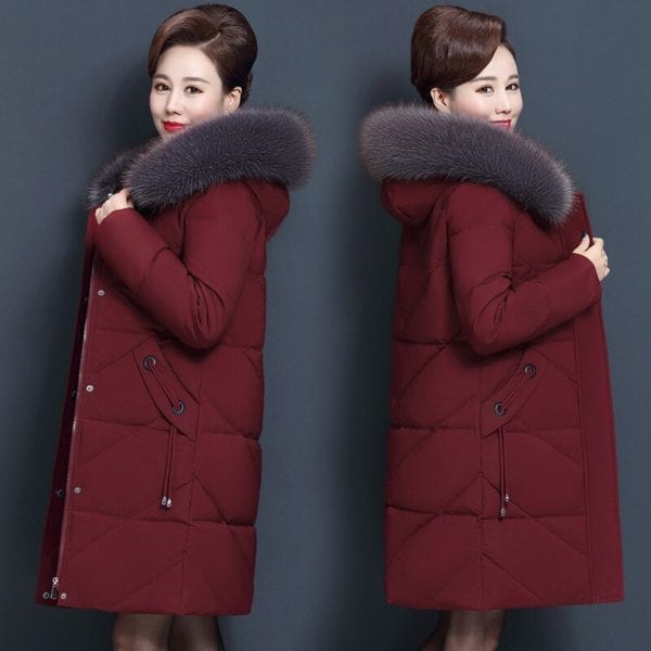 Ms winter coat high end new mother coat long section middle aged cotton padded thickening elderly 2