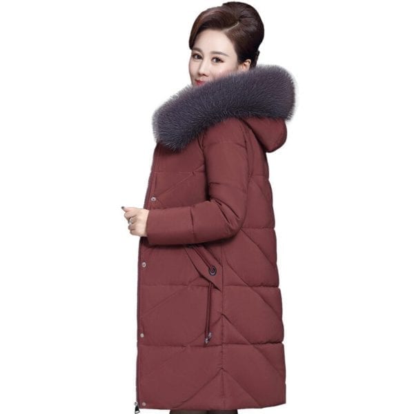 Ms winter coat high end new mother coat long section middle aged cotton padded thickening elderly 4