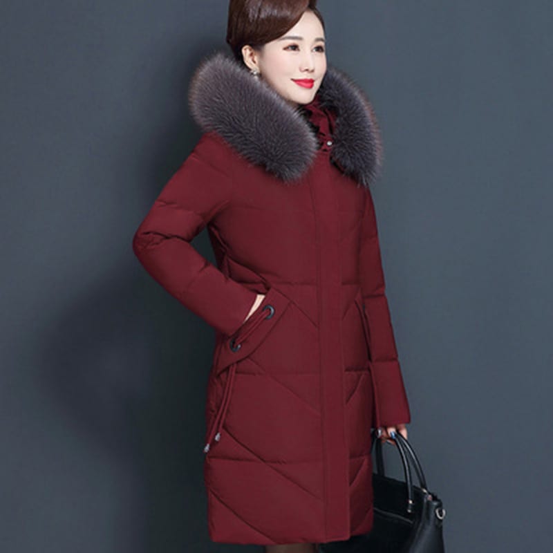Ms winter coat high end new mother coat long section middle aged cotton padded thickening elderly