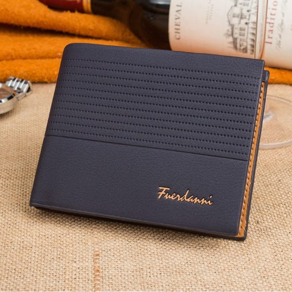 New Fashion Short Mens Wallets PU Leather Bifold Male Wallets Large Capacity Bank Cards Holder Business 3