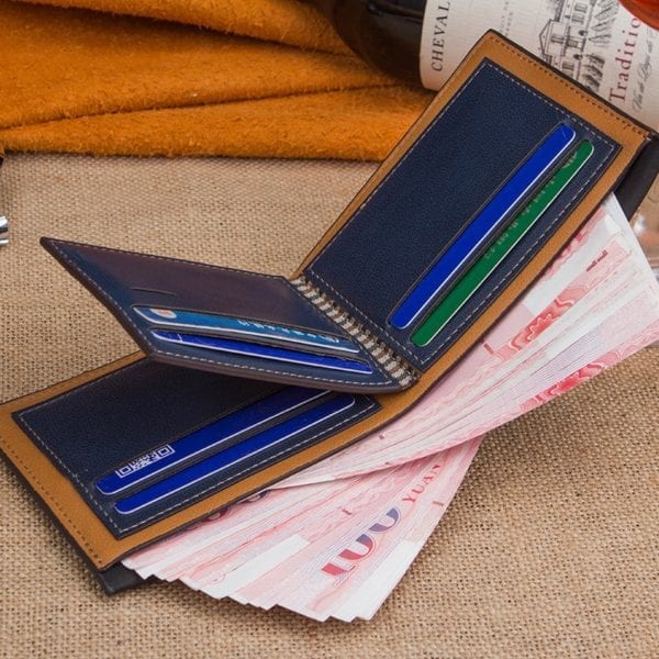 New Fashion Short Mens Wallets PU Leather Bifold Male Wallets Large Capacity Bank Cards Holder Business 5
