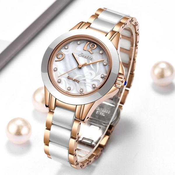 Relogio Feminino SUNKTA Fashion Women Watches Ladies Bracelet Watch Casual Ceramics Quartz Wristwatches Clock waterproof watch 3