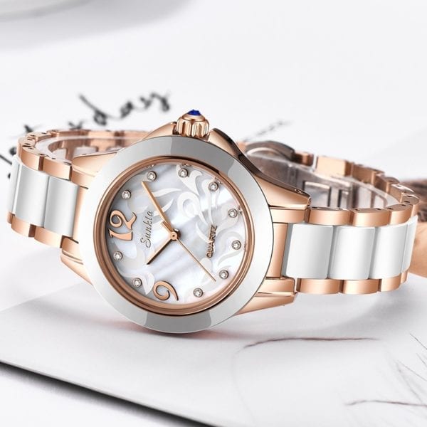 Relogio Feminino SUNKTA Fashion Women Watches Ladies Bracelet Watch Casual Ceramics Quartz Wristwatches Clock waterproof watch 4