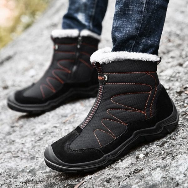 Snow Boots for Men Plush Waterproof Slip Men Boots Platform Thick Resistant Winter Shoes Plus Size 4