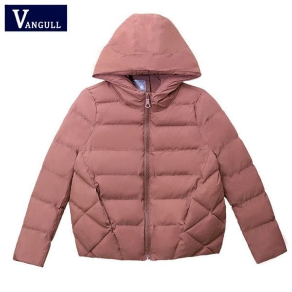 Vangull Winter Women Coat Parkas Solid Hooded Jacket 2019 Casual New Zipper Plus Size Loose Thick 4