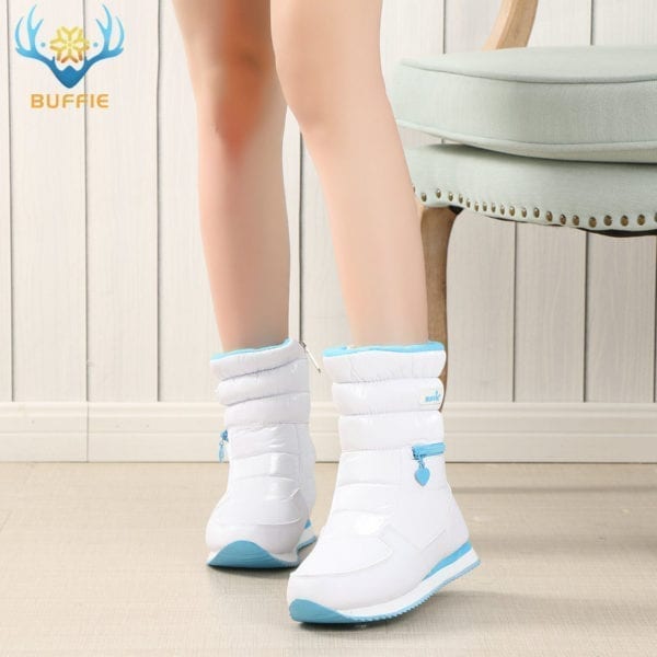 Winter boots women warm shoes snow boot 30 natural wool footwear white color BUFFIE 2019 big 2