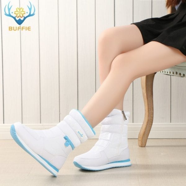Winter boots women warm shoes snow boot 30 natural wool footwear white color BUFFIE 2019 big 3