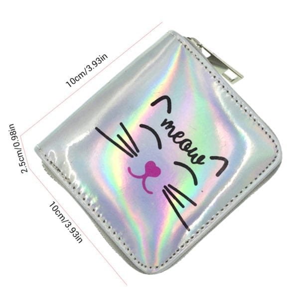 Women Hologram Wallet Coin Purse PU Leather Purse Zipper Card Clutch Holder 2019 Women Cartoon Cute 2