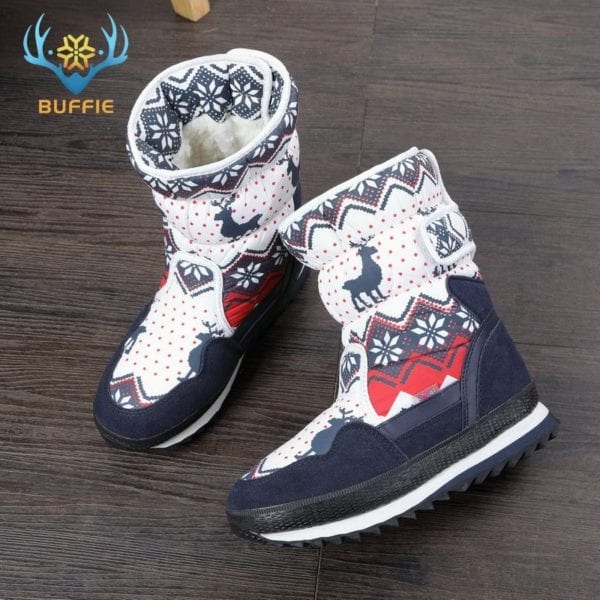 Women winter boots Lady warm shoes snow boot 30 natural wool insole cow suede toe plus 3