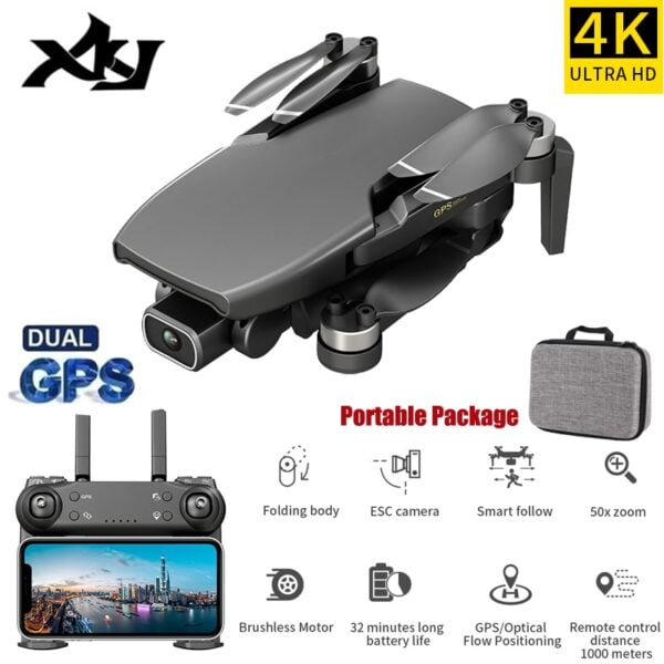 XKJ Gps Drone L108 With HD 4K Camera Professional 800m Image Transmission Brushless Motor Foldable Quadcopter 4