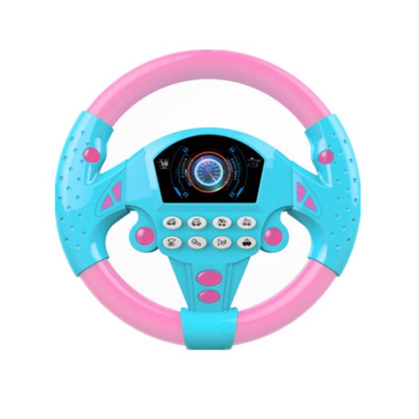 Eletric Simulation Steering Wheel Toy with Light Sound Baby Kids Musical Educational Copilot Stroller Steering Wheel 3