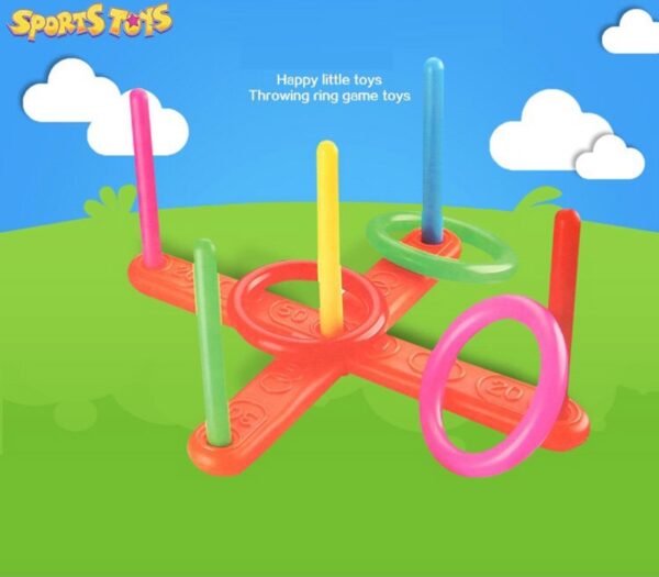 Funny Kids Outdoor Sport Toys Hoop Ring Toss Plastic Ring Toss Quoits Garden Game Pool Toy 1