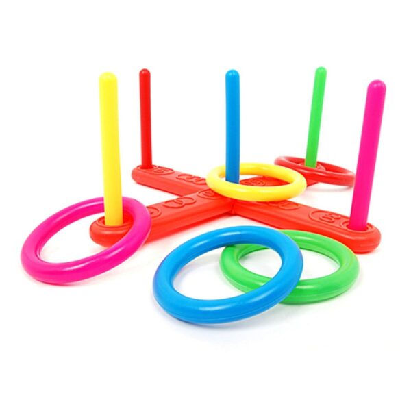 Funny Kids Outdoor Sport Toys Hoop Ring Toss Plastic Ring Toss Quoits Garden Game Pool Toy 2
