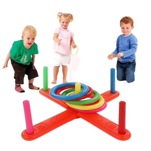 Funny Kids Outdoor Sport Toys Hoop Ring Toss Plastic Ring Toss Quoits Garden Game Pool Toy