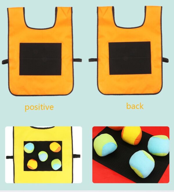 Kids Outdoor Sport Game Props Vest Sticky Jersey Vest Game Vest Waistcoat With Sticky Ball Throwing 3