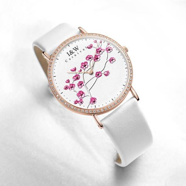 Carnival Brand Women Watches Ladies Fashion Unique Luxury Ultra Thin Sapphire Casual Leather Quartz Wristwatch Reloj 2