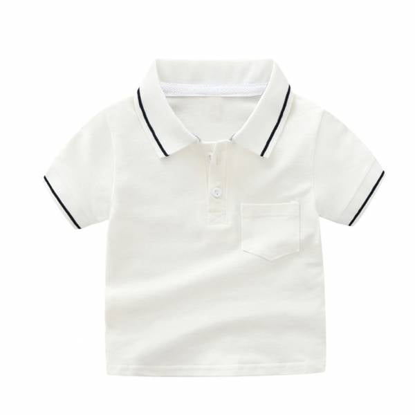 Children Tops Toddler Baby Boys Short Sleeve Turn down Collar Solid Color Gentleman T shirts Casual 4
