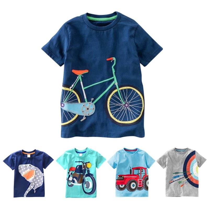 Cotton Boys T Shirt Kids Shirts Baby Boys Casual Short Sleeve Car Print T shirt For 6