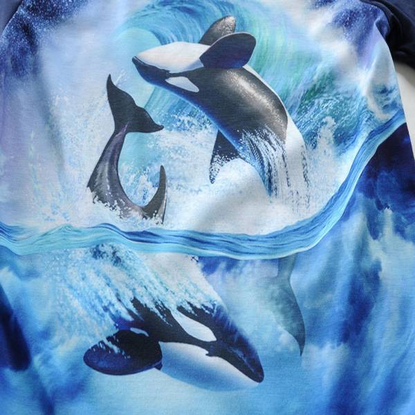 Fashion Cotton Soft Baby Boys Tops Cartoon Dolphin Printing Animal T shirts Toddler Kids O neck 4
