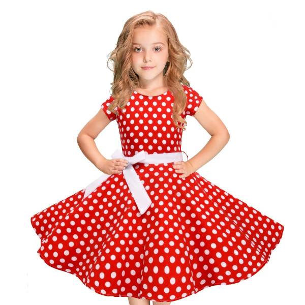 Kids Girls Vintage Dress Causual Children dresses Polka Dot Princess Swing Rockabilly Party Dresses Gentleman dress 1